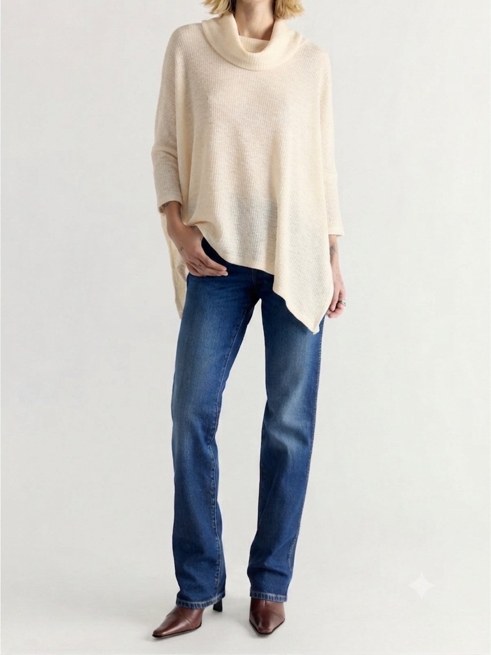 Free people cowl neck open back sweater